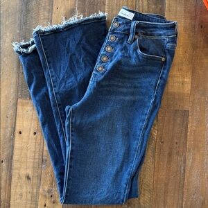 KanCan Midnight Blue Button-Fly Boot Cut Jeans